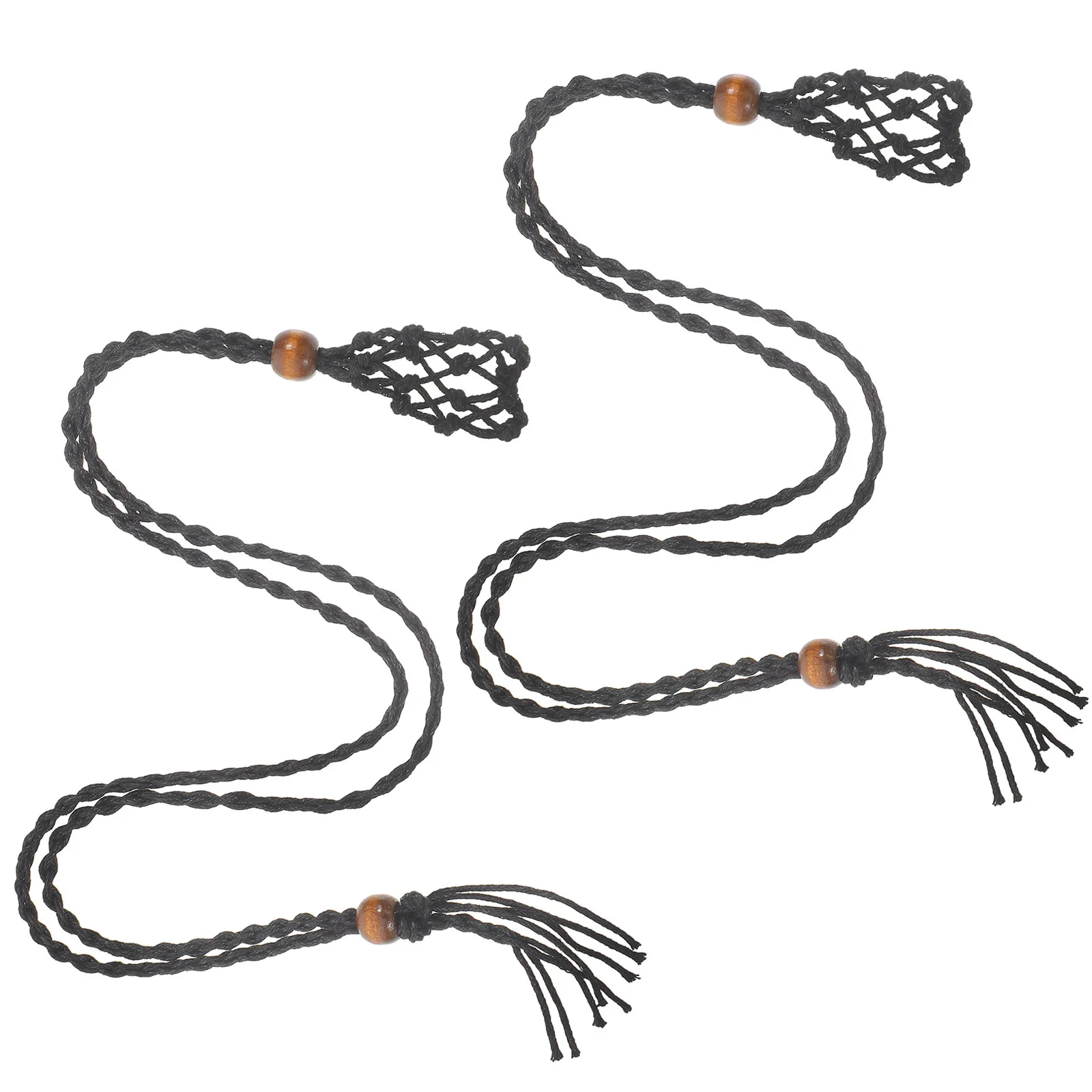 

2Pcs Crystal Cage Necklace Holder Adjustable Woven Cotton Cord Vintage Style Stone Holder Pendant Necklace for DIY Jewelry