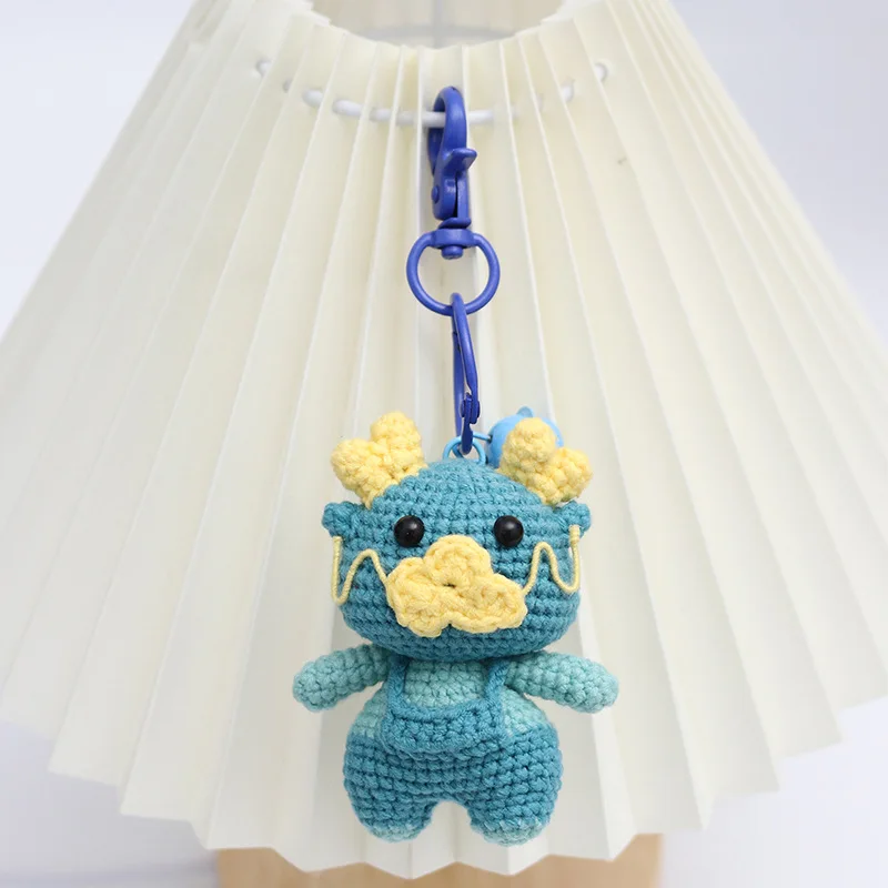 New 12 zodiac Dragon Handmade knitted Crochet Doll Pendants Room Decor DIY Cute Animal Doll Keychain Christmas Birthday Gifts