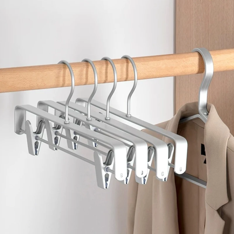 Non-slip Skirt Hanger Clips Heavy Duty No Trace Trouser Holder Multi-functional Clothes Rack Household Laundry Storage Organizer