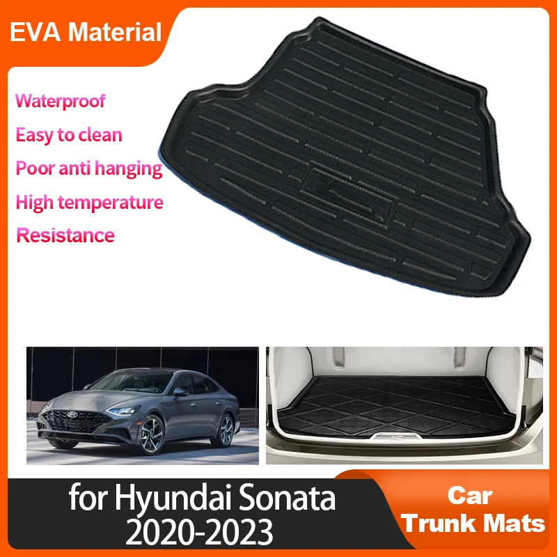 Car Trunk Mats For Hyundai Sonata 2023 2022 2021 2020 DN8 Auto Accessorie Rear Cargo Liner Protector Pad Waterproof EVA Material