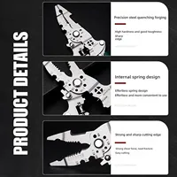 18 In1 Foldable Wire Stripper Multifunctional Plier With Crimper Cutter Shearing Screw Gripping For Electric Cable Portable Tool 4