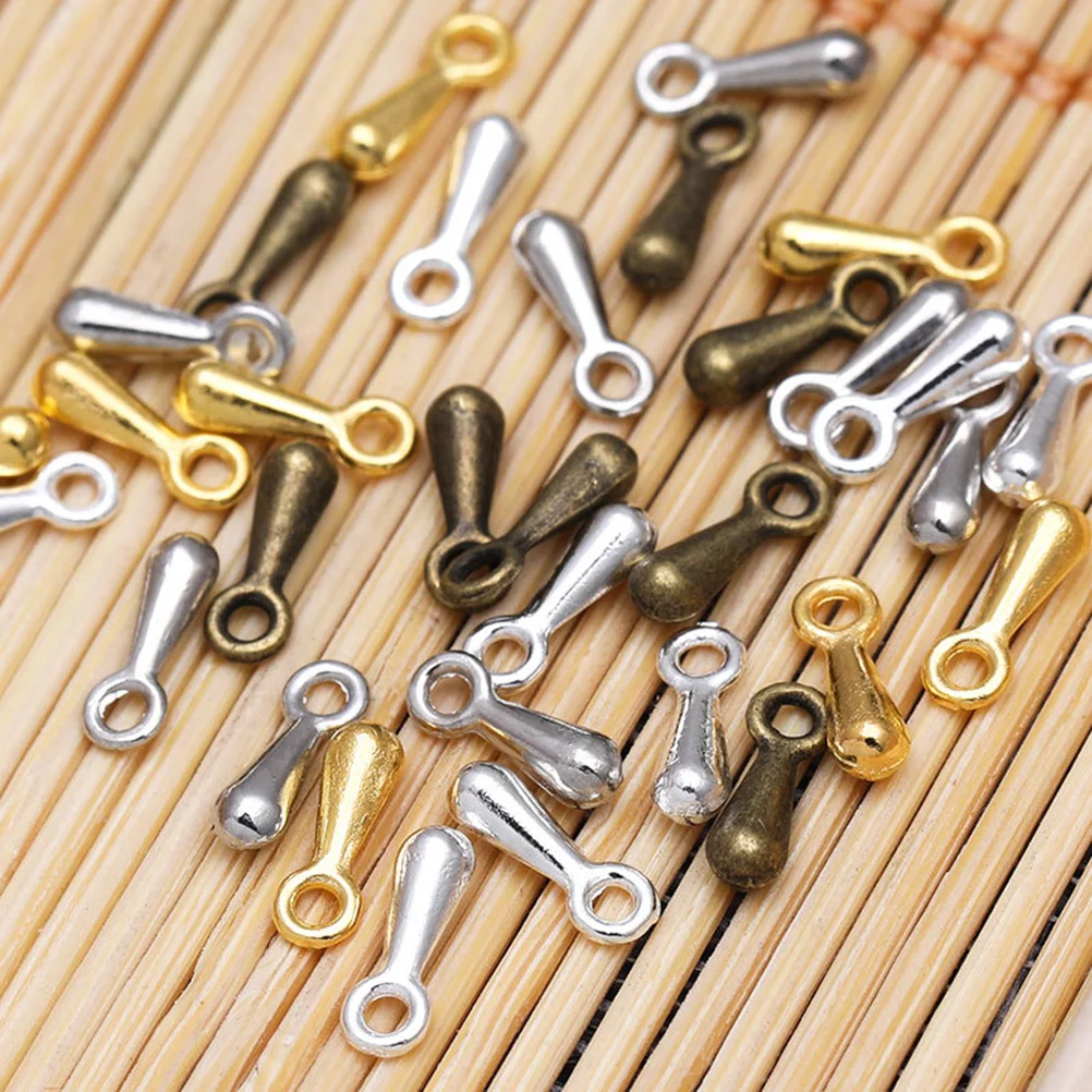 

1000Pcs DIY Alloy Water Drop Pendants Extender Chain End Droplet Pendant Tail Crafts Jewelry Making Accessories