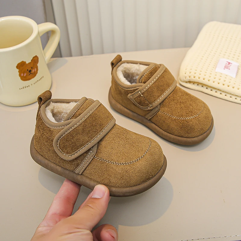 الخريف الشتاء الأطفال حذاء كاجوال طفل الفتيات الفتيان الثلوج الأحذية في الهواء الطلق عدم الانزلاق لينة وحيد أفخم طفل أطفال الأحذية المبطنة بالقطن