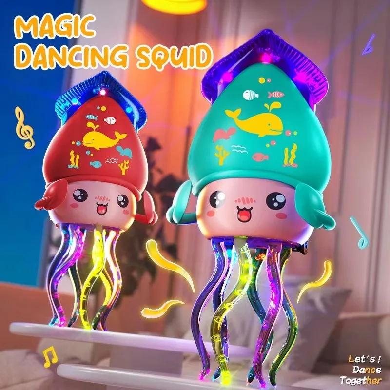 Electric Dancing Jellyfish Toy with Sound Light Music Inductive Automatic Obstacle Avoidance Funny Interactive Toy
