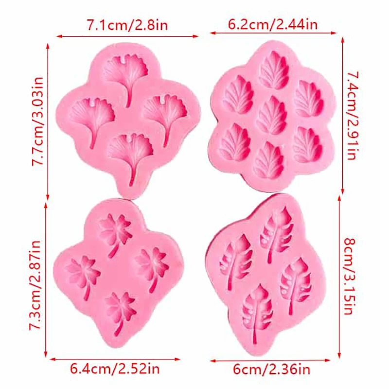 Ginkgo Brown Monstera Maple Leaf Cake Silicone Mold Fondant Cake Decor Soap Clays Mould Baking Tool DIY Kitchen Tools