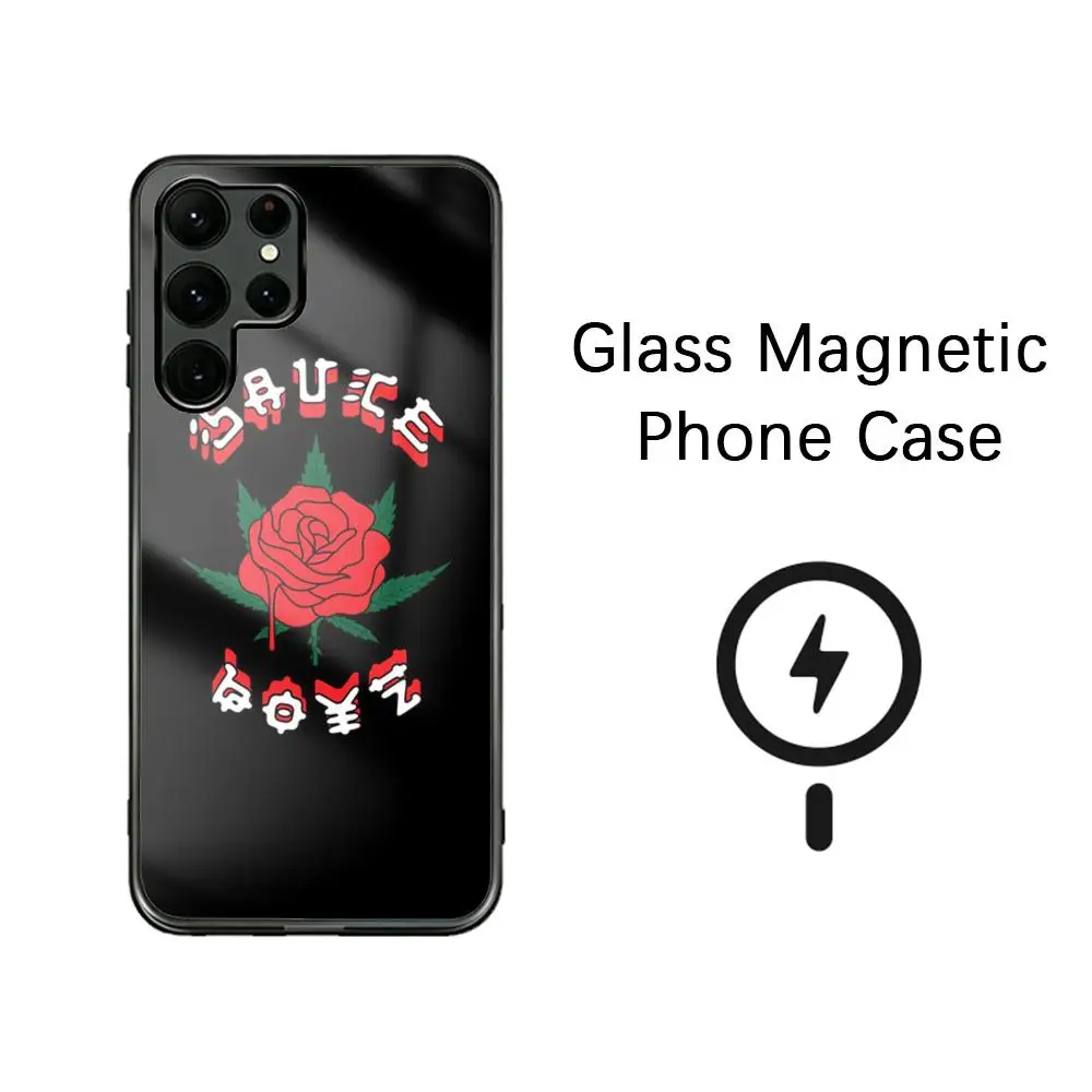 Eladio Carrion Sauce Boyz Rose Phone Case For Samsung S26 S25 S24 S23 S22 S21 S20 Plus Ultra Note20 Glass Magnetic Case