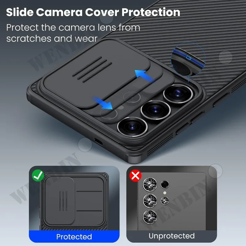 Case For Samsung Galaxy S25 Ultra S24 Plus CamShield Pro Magnetic Slide Camera Case Back Cover Protection Cover Capa Fundas