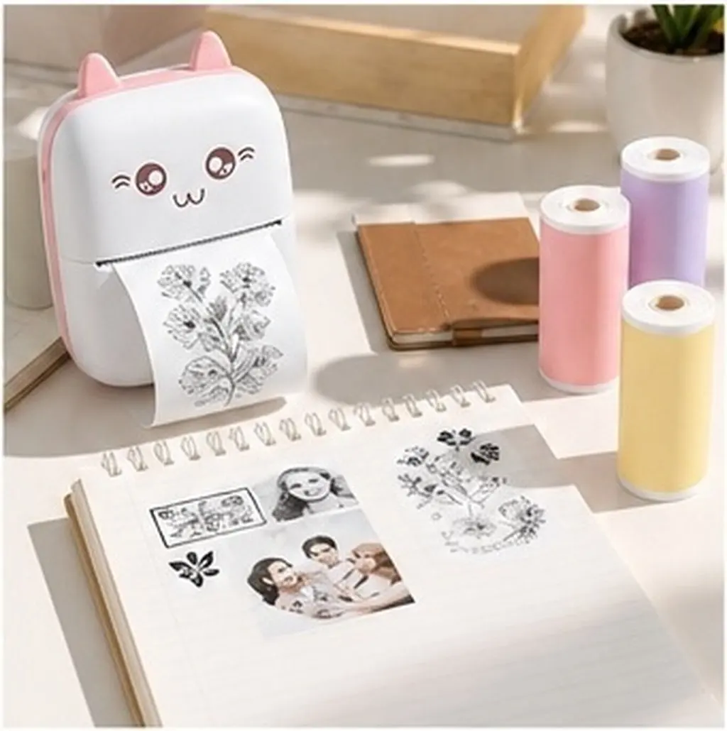 8 Rolls Color Thermal Printer Paper for Portable Mini Label Stickers