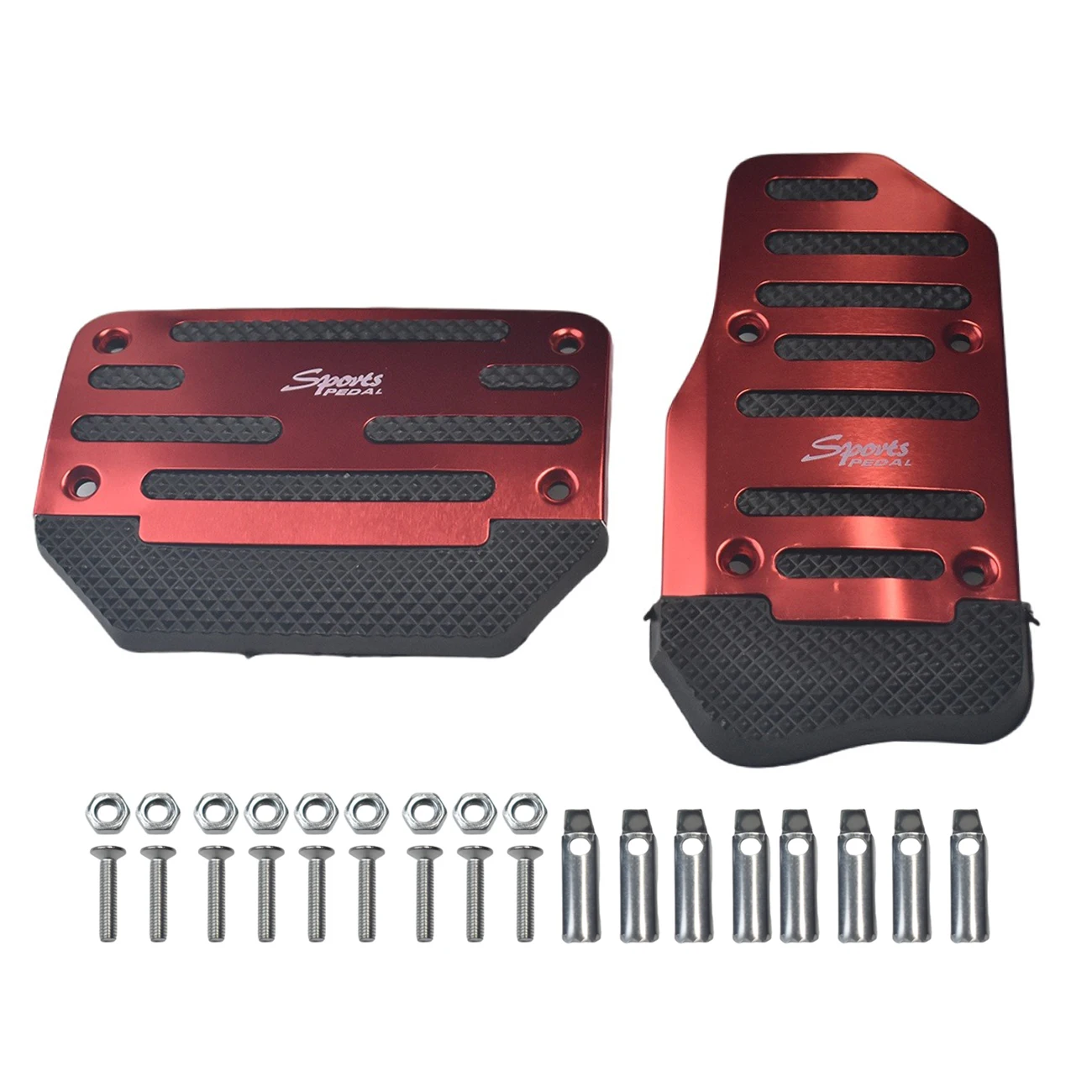 Red Silver Blue Brake Foot Pedal Pad Cover Kit For Ford Chevrolet Toyota Non Slip Automatic Car Gas