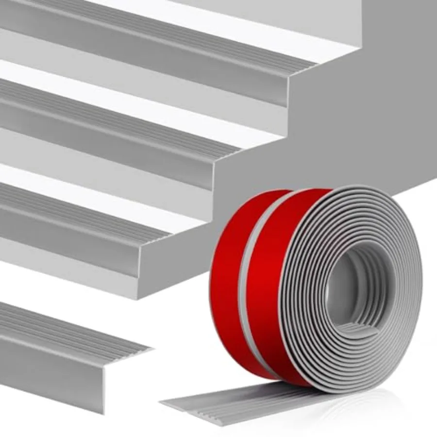 

Stair Edge Trim Self Adhesive Vinyl Stair Nosing Molding Trim Non-Slip Rubber Nose Protector Peel and Stick Anti-Slip Edging fo