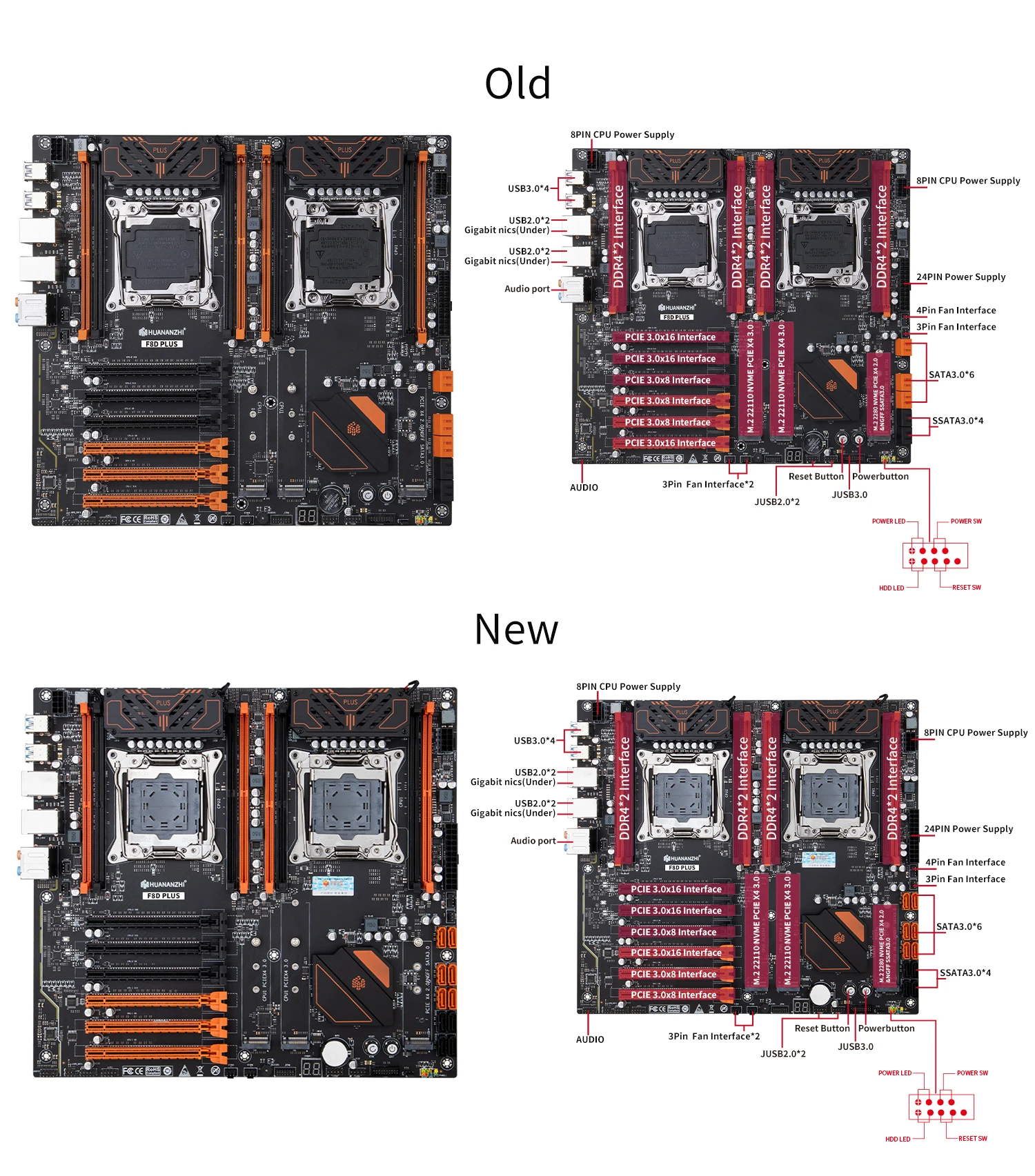 マザーボード 2696v4 X2, 128Gb(64x2) X99 F8 Plus Placa base HUANANZHI X99 F8D PLUS LGA 2011-3 XEON X99 compatible