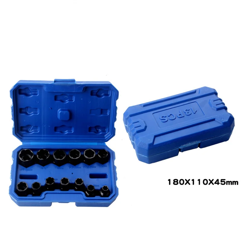 

L74A Nut and Bolt Extractor Damaged Screw Remover Impact Socket Tool Set Bolt Nut Screw Removal Socket WrenchTool Kit