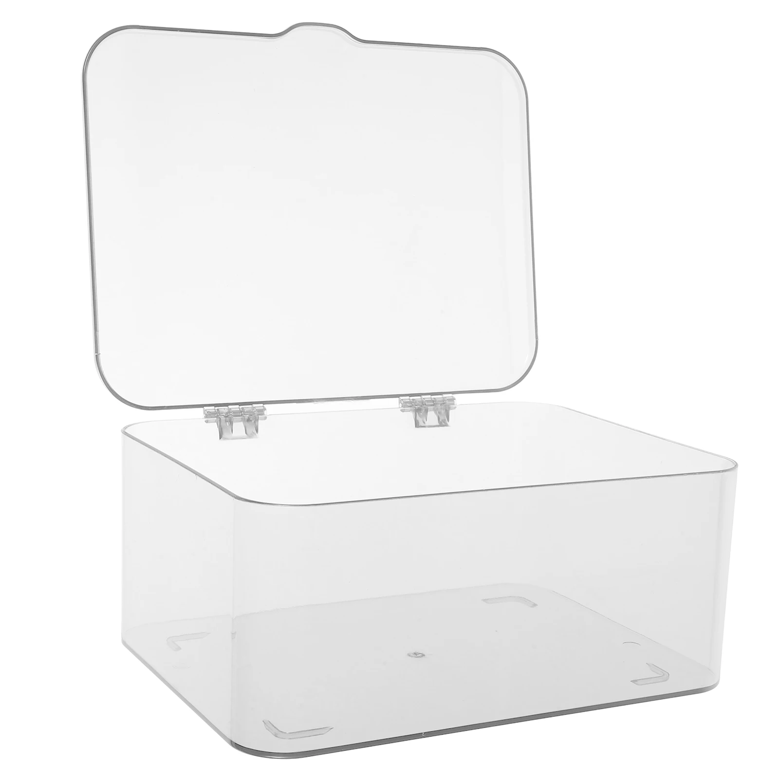 

Clear Desktop Storage Box with Lid Multifunctional Organizer for Phone Stamp Ink Memo Bead Jewelry Bathroom Room