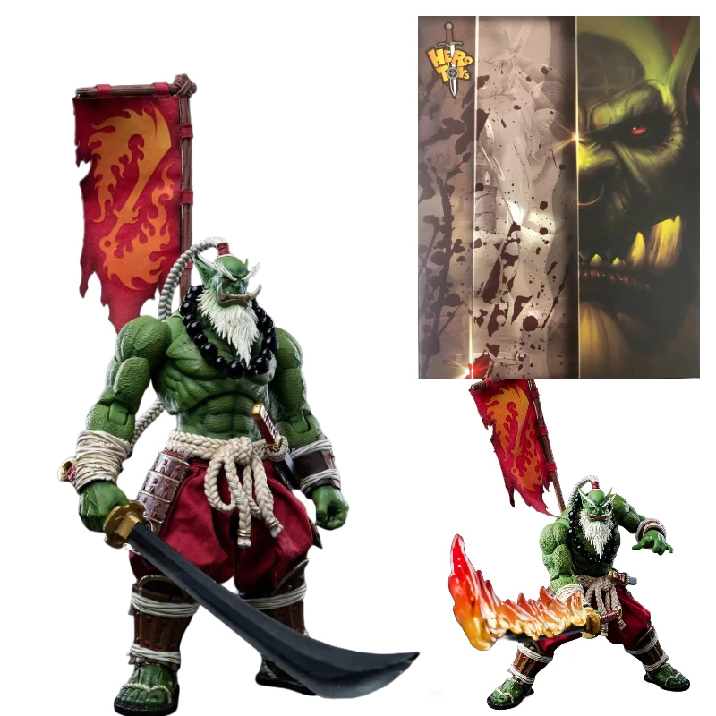 In Stock Original HERO TOYS World of Warcraft Fireblade Clan Sword Saint Orc Swordsman Samuro Action Figures Toys Gifts Models