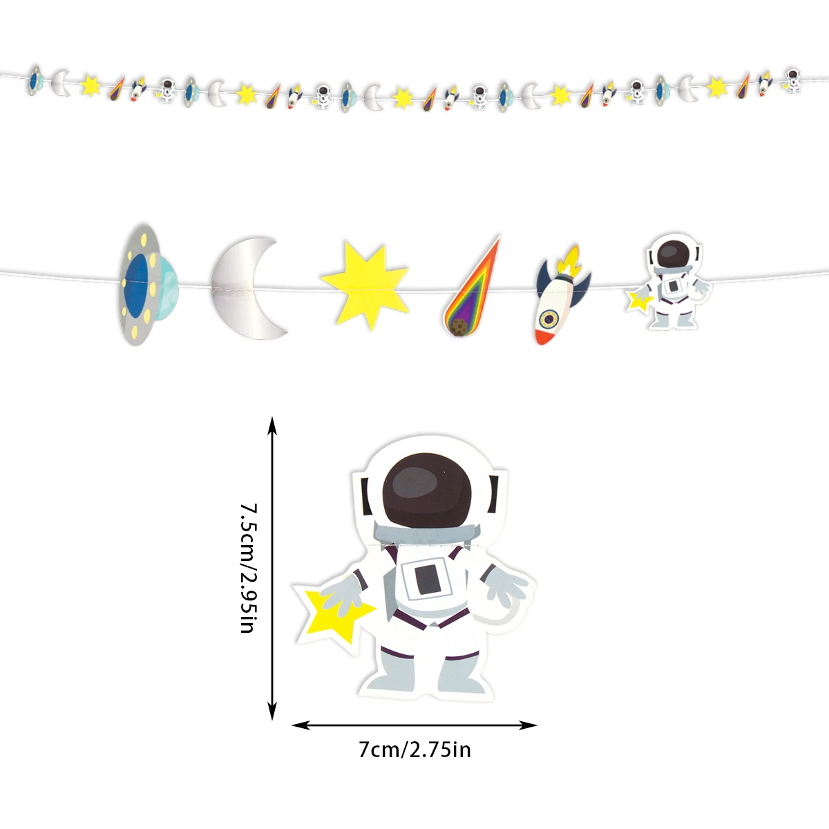 Outer Space Theme Party Decoration Banner Astronauts Rocket Galaxy Solar System Party Garland for Kids Boys Birthday Favors Gift