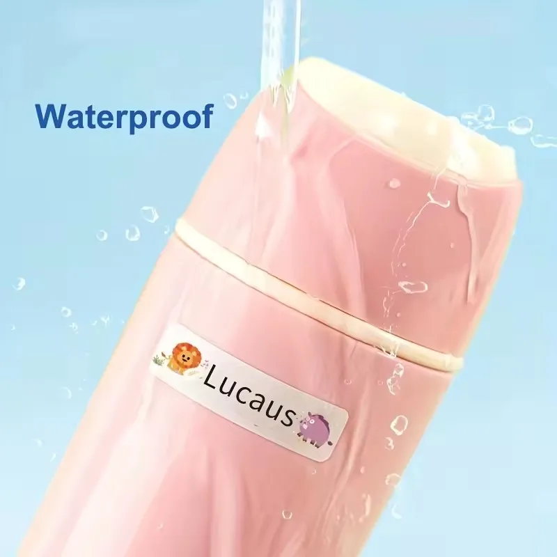 Waterproof Textbook Children's Name Sticker White Background Waterproof Labels Cartoon Patterns Environmentally Friendly Sticker