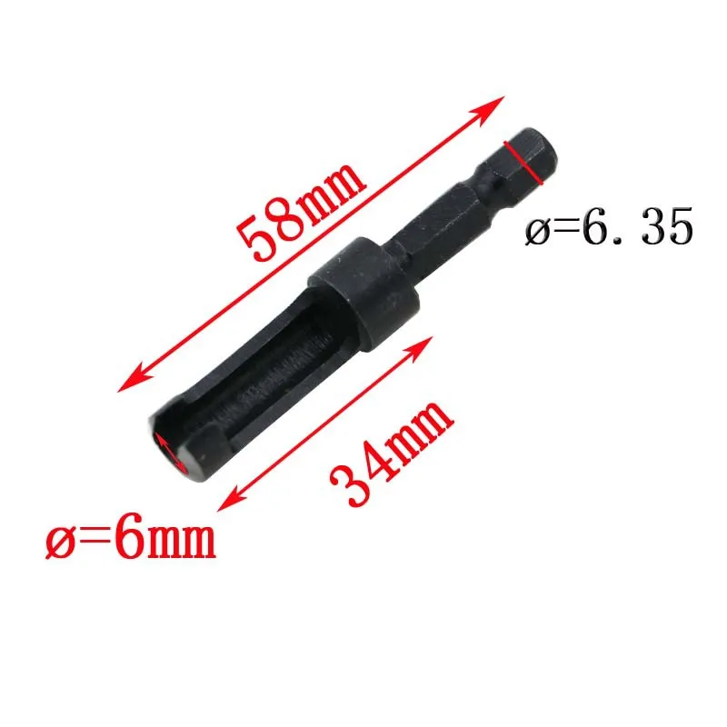 6/10/13/16mm Hexagon Shank Carbon Steel Wood Working Plug Cutters Drill Bit Cork Drill Hole Saw Tool Bored Hole Woodworking