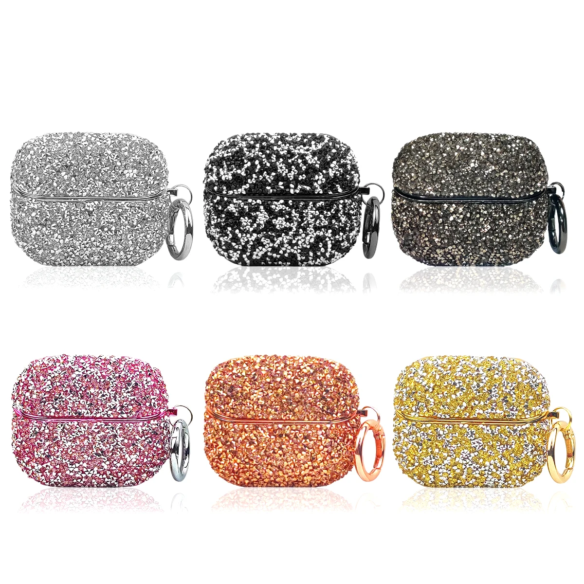هوك الماس بلوتوث حقيبة سماعة الاذن ل Buds3/3Pro/براعم Core/2/2Pro/Pro/live/FE لامعة واقية ل حافظة سماعة الاذن النسائية