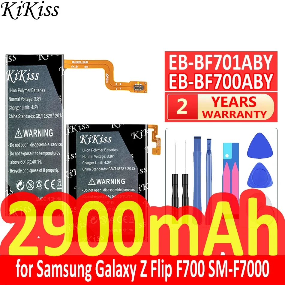 1500mAh/2900mAh KiKiss Powerful Battery EB-BF701ABY EB-BF700ABY for Samsung Galaxy Z Flip F700 SM-F7000 Mobile Phone Batteries