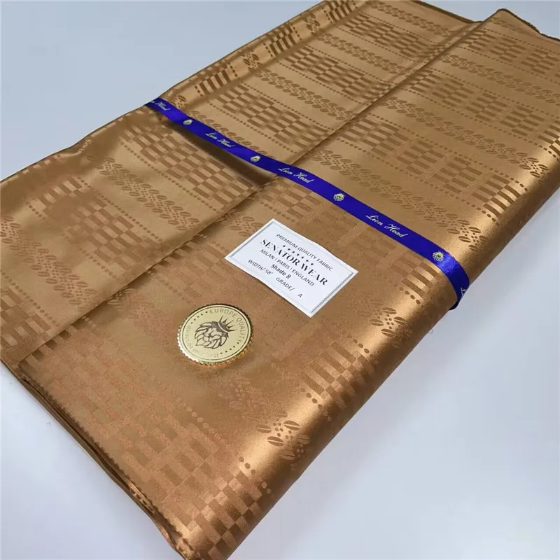 5 Yards African Soft Atiku Fabric For Men Suit Making Swiss Material 100% Cotton For Senator Wear Clothes Part 24L352102