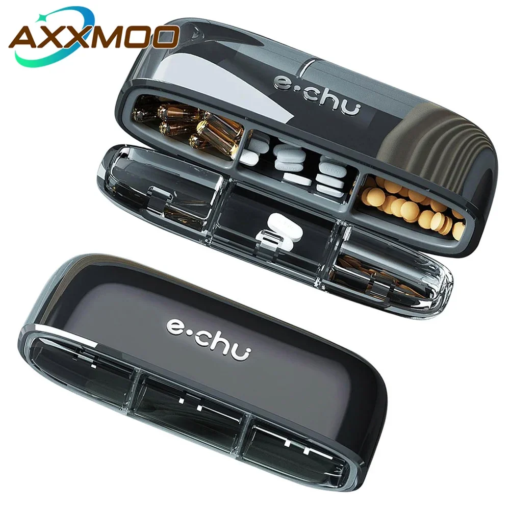 1PCS 3 Compartment Small Pill Case, Mini Portable Pill Box - Travel Daily Medicine Pill Supplement Organizer, Vitamin Container