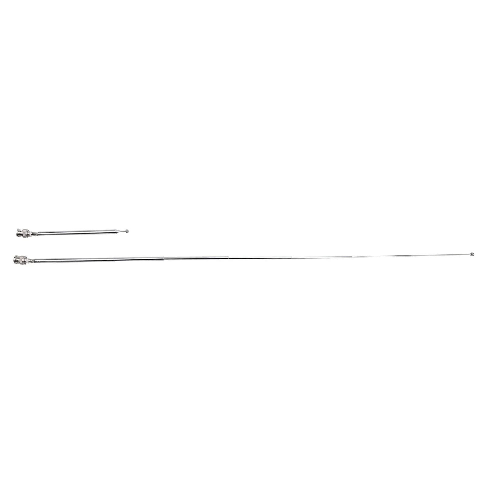 2pcs Radio Scanner Antenna 20-1300MHz 7 Section Stainless Steel Extendable 75cm Telescopic BNC CB Walkie-Talkie Radio Antenna