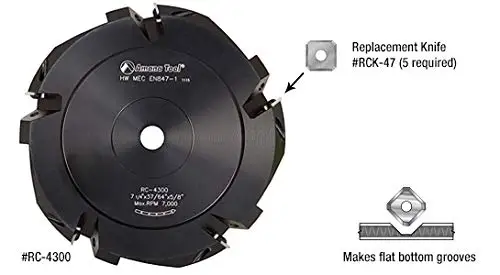 Rc-4304 Sc Insert Acm 90 Graus X 6 D X 5 T X 5/8 Polegada Furo V-Scoring Lâmina de serra