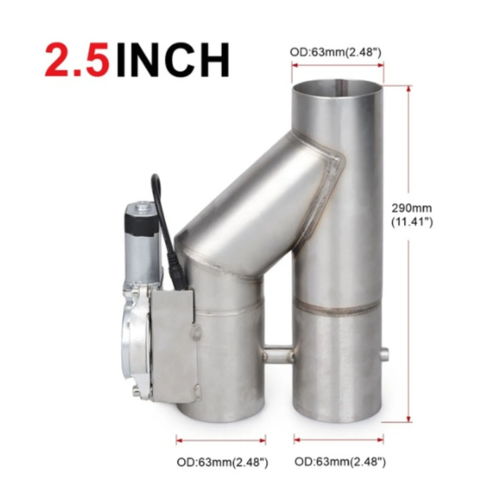 العالمي 2 ''2.5'' 3 "صمام مزدوج صمام العادم الكهربائي التحكم عن بعد 2 في 1 كاتم صوت الأنابيب الكهربائية مجموعة صمامات القطع #4