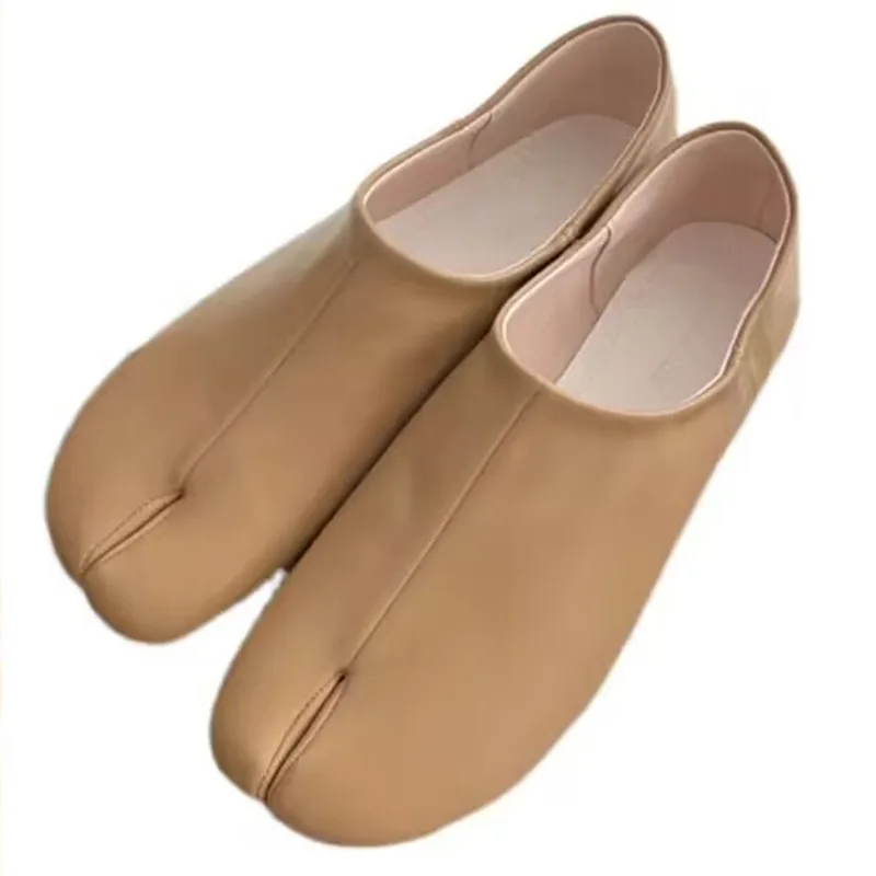 New sub-toe shoes women's niche flat bottom simple and comfortable soft skin shallow mouth flanging one pedal single shoes