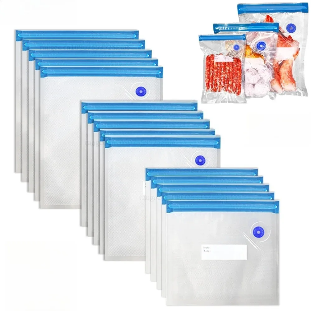 Lebensmittel-Vakuumbeutel, wiederverwendbare Vakuumbeutel, kleine und große Vakuumversiegelte Lebensmittelbeutel, Lebensmittel-Aufbewahrungsbeutel, 10 Stück, Vakuumverpackungsbeutel