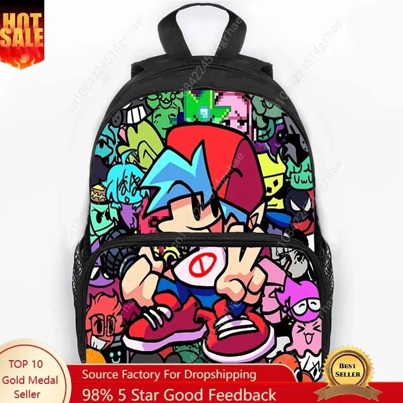 Waterproof Backpacks Friday Night Funkin Print Cartoon School Bags for Boys Girls Large Capacity Laptop Backpack Kids Bookbag