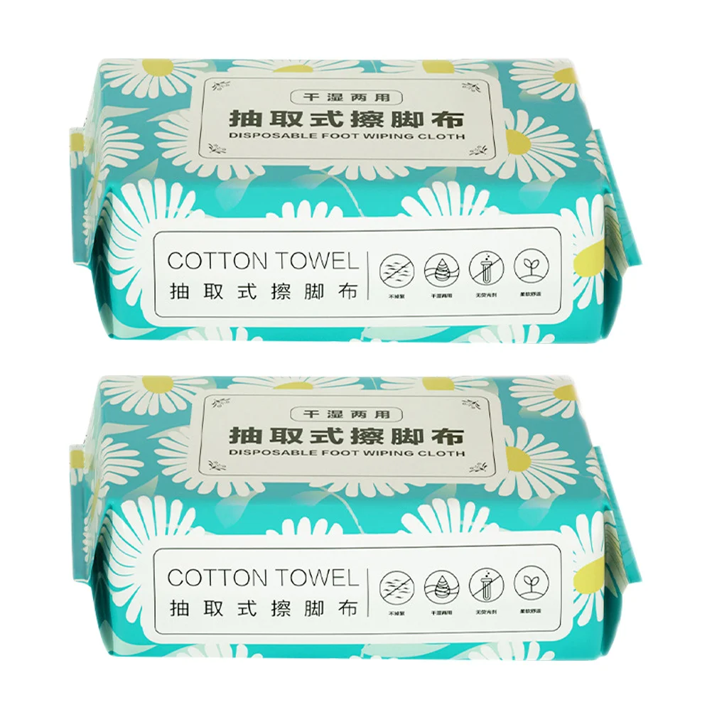 70 Stuks 2 Zakken Wegwerp Voet Handdoeken Hoge Absorptievermogen Waterabsorberende Reinigingsdoekjes Voor Spa Voetverzorging Zachte Houtpulp