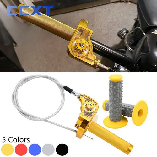 22mm Universal M10 * 1,5 CNC aluminio ajustable acelerador Twist Grips manillar para motocicleta ciclomotor Scooter bicicleta ATV