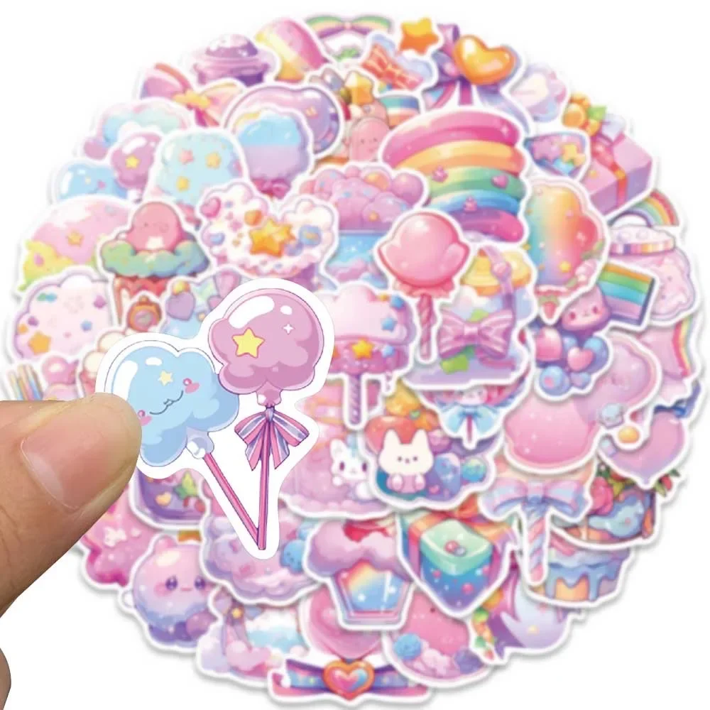 10/50PCS Kawaii Cartoon Colorful Dessert Candy Stickers Graffiti Laptop Bottle Box Luggage DIY Kids Gift Decoration Sticker Tpy