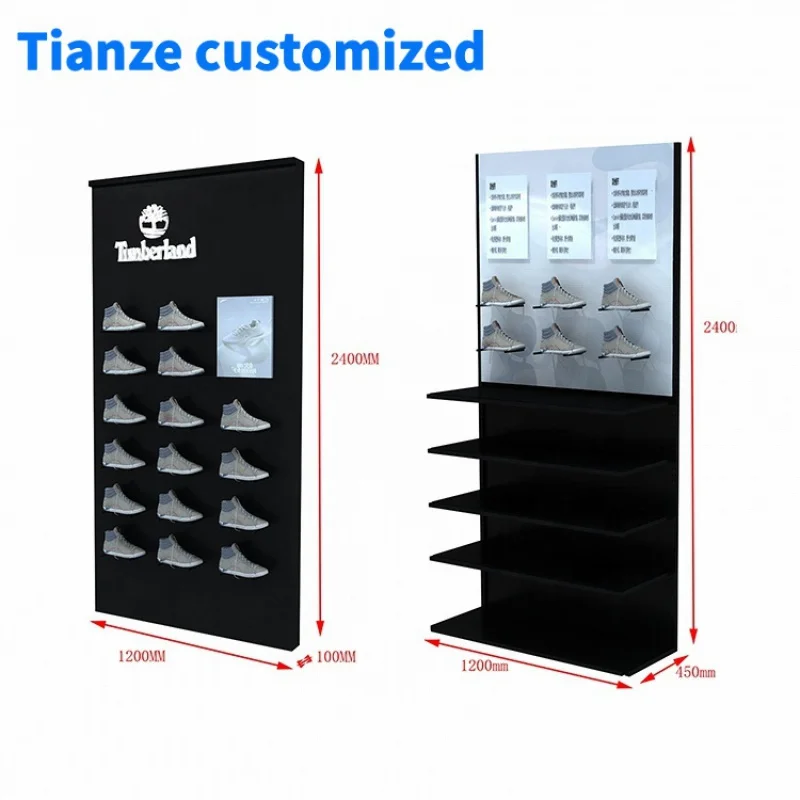 [Customized] custom metal Sport Shop shoes display rack wall rack design