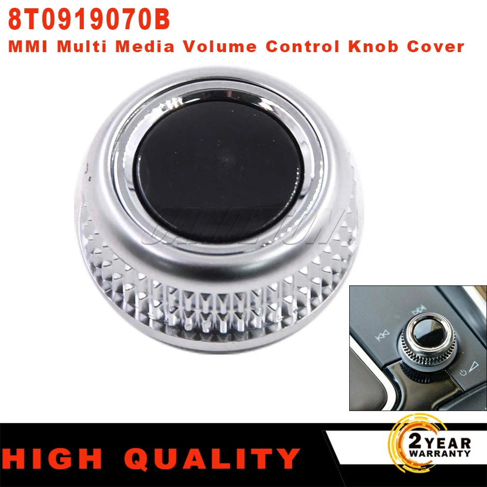 8T0919070B For Audi A4 A5 S5 Q5 2013 2014 2015 2016 20177 MMI Multi Media Volume Control Rotary Knob Cover Chrome