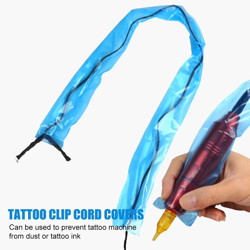 Einweg Tattoo Stift Taschen Abdeckung 100 stücke Kunststoff Patrone PMU Tattoo Maschine Clip Cord Ärmeln Tattoo Haken Kabel Abdeckungen Liefert – Detail 9