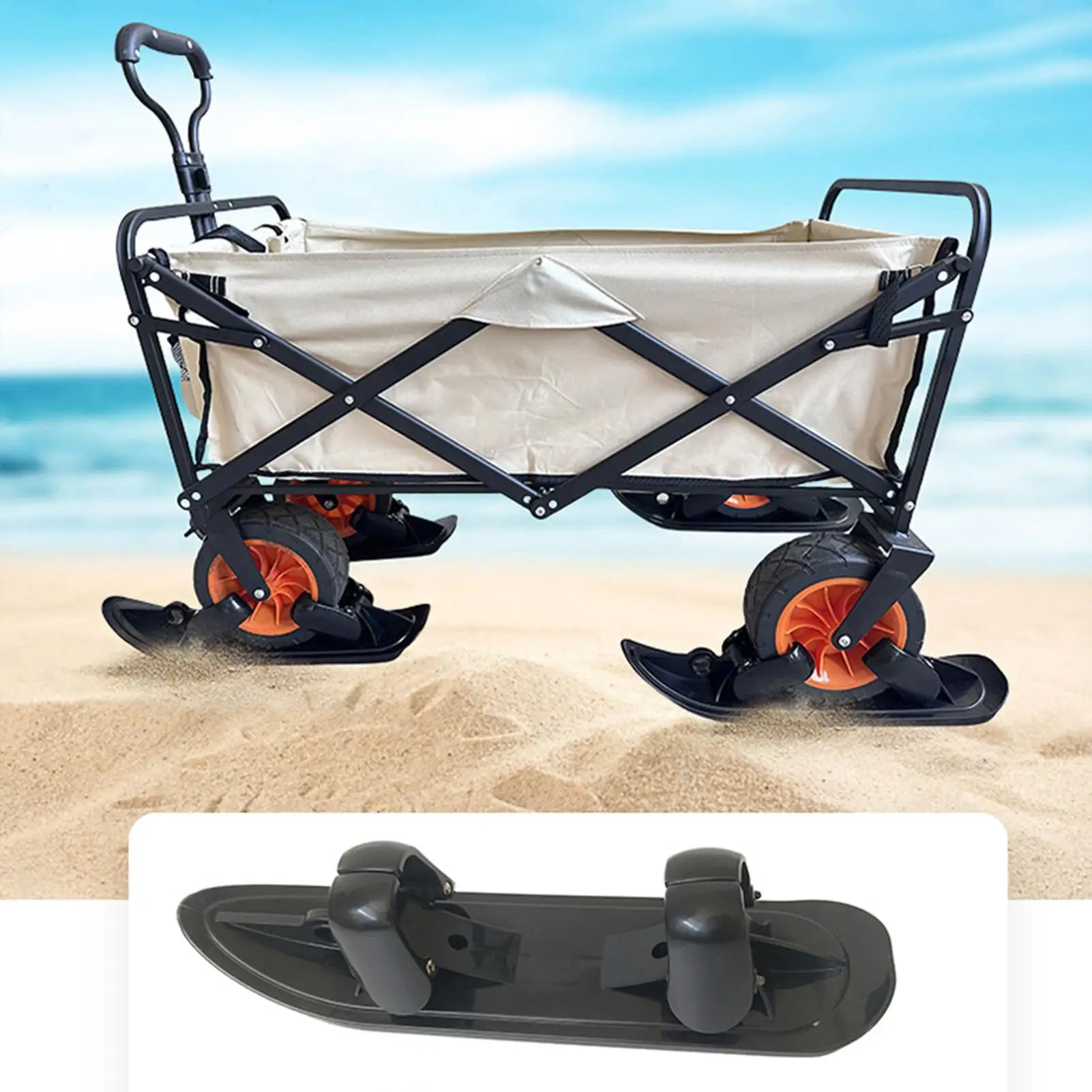 1pc Scooter Ski Sled 2In1 Baby Stroller Ski Scooter Conversion Skiing Attachment For Bicycle Outdoor Sport Lakeside Paths Resort