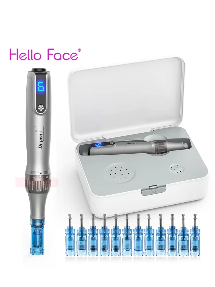 Dr. Pen M 8S Micronaaldling Pen Met 12 Vervangende Cartridges Draadloze Derma Micronaaldle Penset Professionele Huidverzorgingstools - afbeelding 2