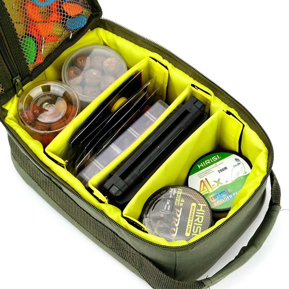 حقيبة أدوات هيريسي - حقيبة ظهر مقاومة للماء لمعدات الصيد مع 3 فواصل قابلة للتعديل للبكرة والملحقات W125 #1