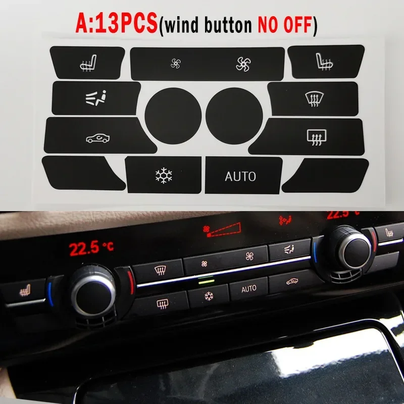 For BMW 5 6 7 Series X5 X6 F10 F18 F06 F12 F01 F02 F15 F16 520 523 Car Console Dash Air Conditioner Button Repair Decals Sticker