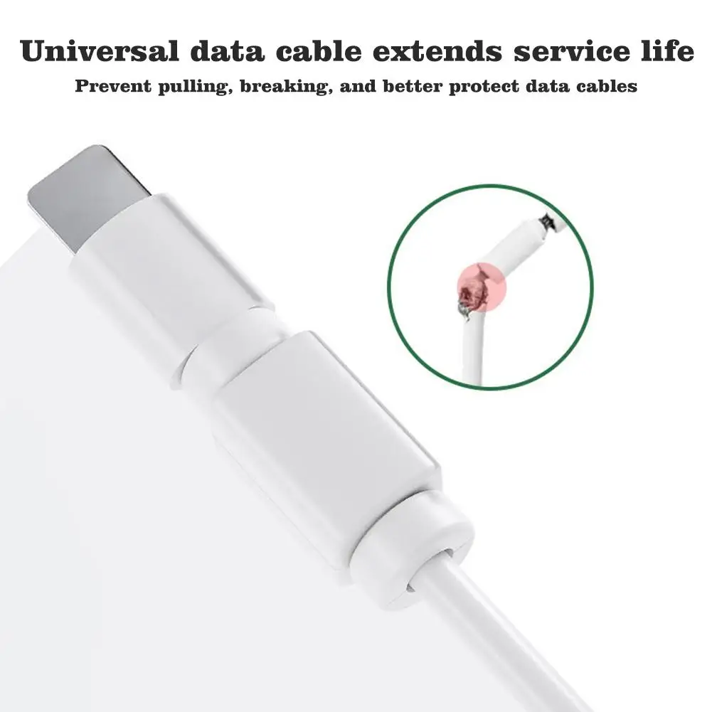 5pcs Anti Break Cable Protector Soft Silicone Cover For Apple Type C Micro USB Univerasl Charger Cord Winder Cover Wire Access