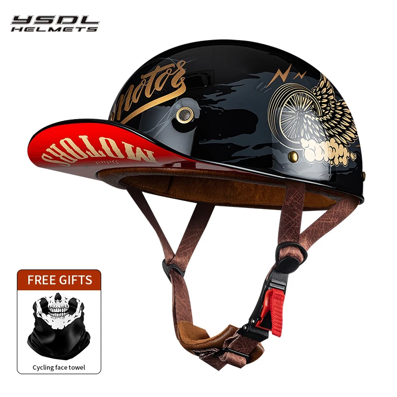 Personalized Scoop Helmet Retro Motorcycle Helmet Male Pedal Motorcycle Half Helmet Winter Electric Car Baseball Hat Female