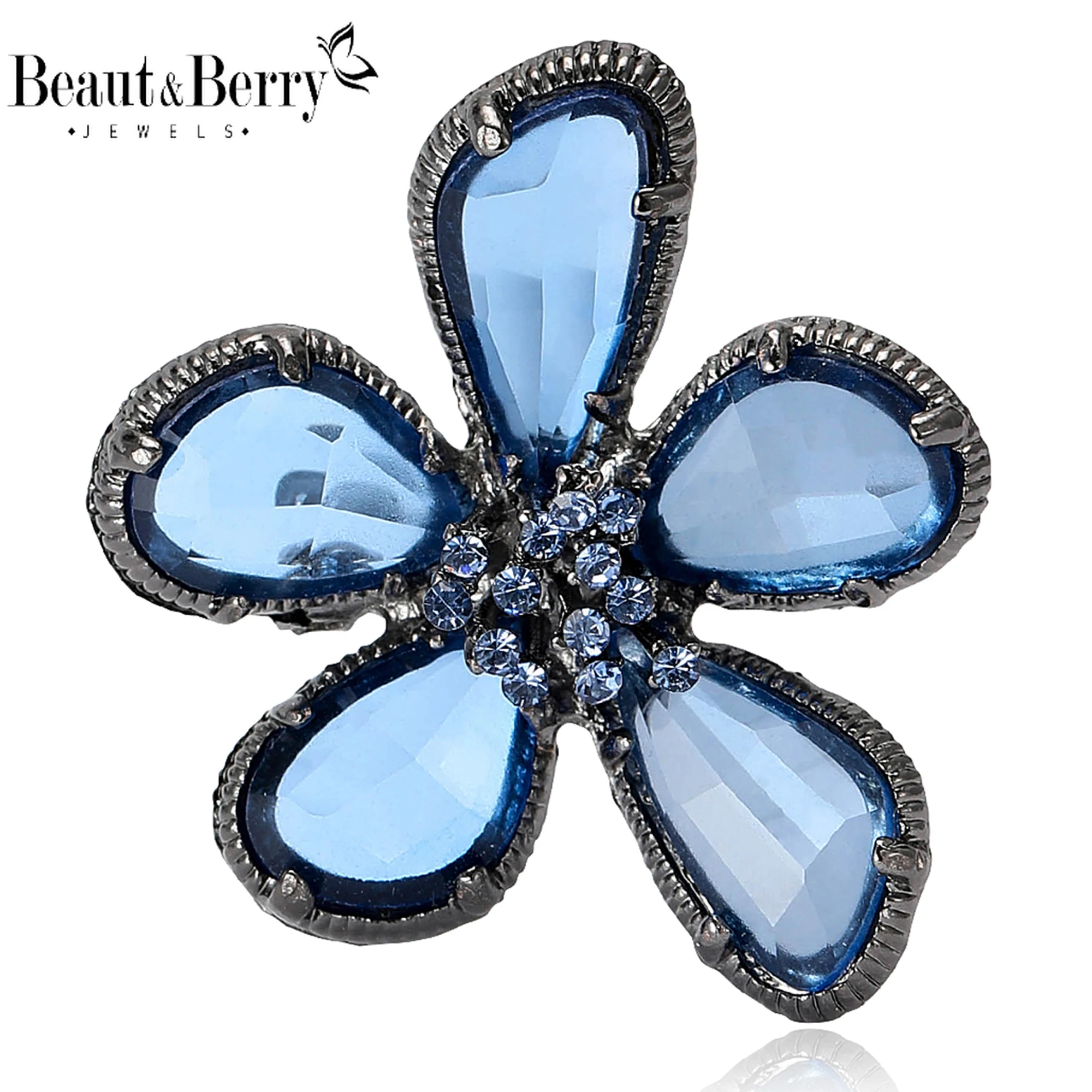 Beaut & Berry-broches de flores acrílicas esmaltados para mujer, alfileres de plantas Unisex, accesorios informales para fiesta, regalos de Año Nuevo para amigos