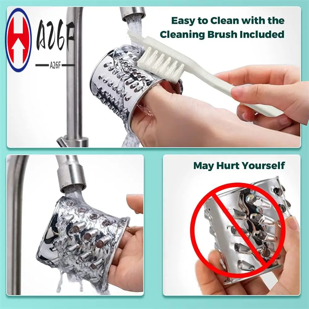 A26F-Slicer Shredder Attachments, Fresh Prep Vegetable Slicer For Kitchenaid Stand Mixer, Salad Maker With Cleaning Brush