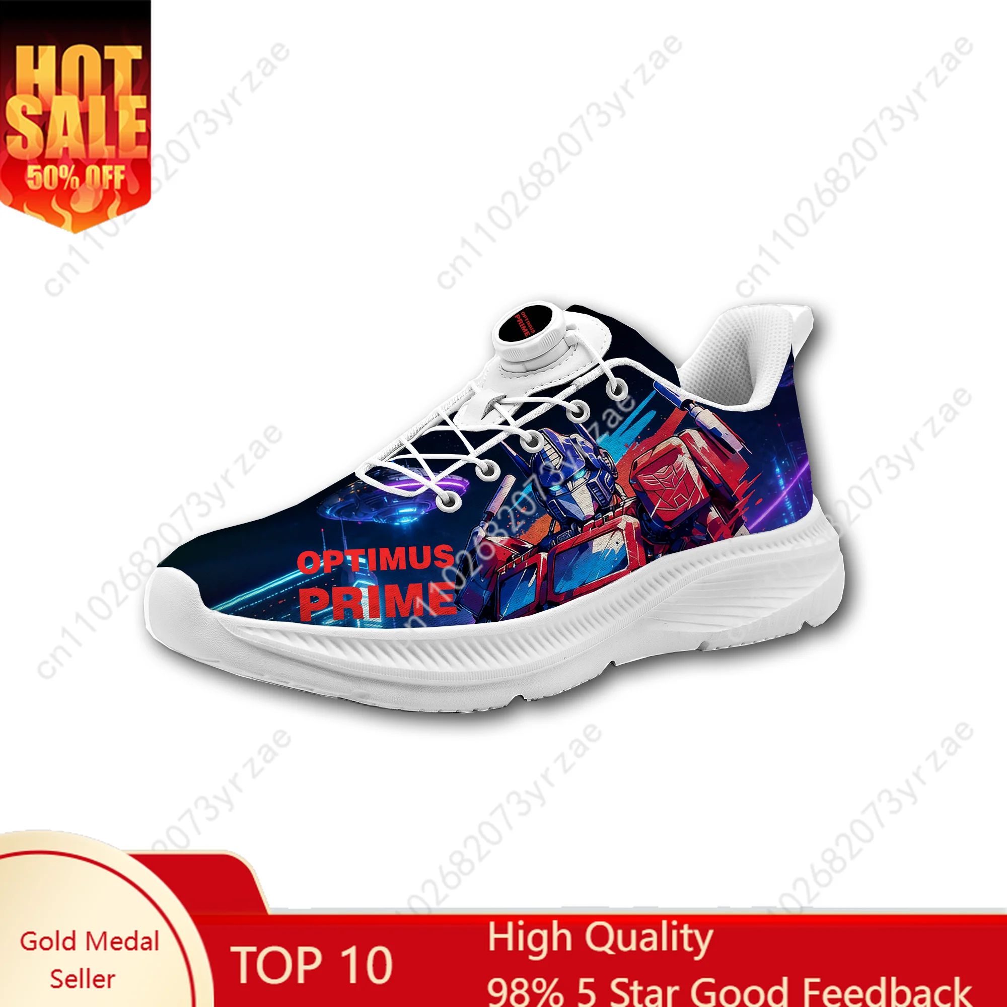 

Optimus Prime Sneakers Mens Womens Sports Shoe Laceless Rotating Button Walking Shoes Fashion Lightweight Custom Sneaker