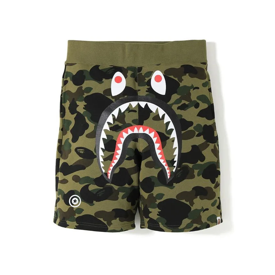 BAPE New shark shorts for men and women camouflage casual Japanese style shorts