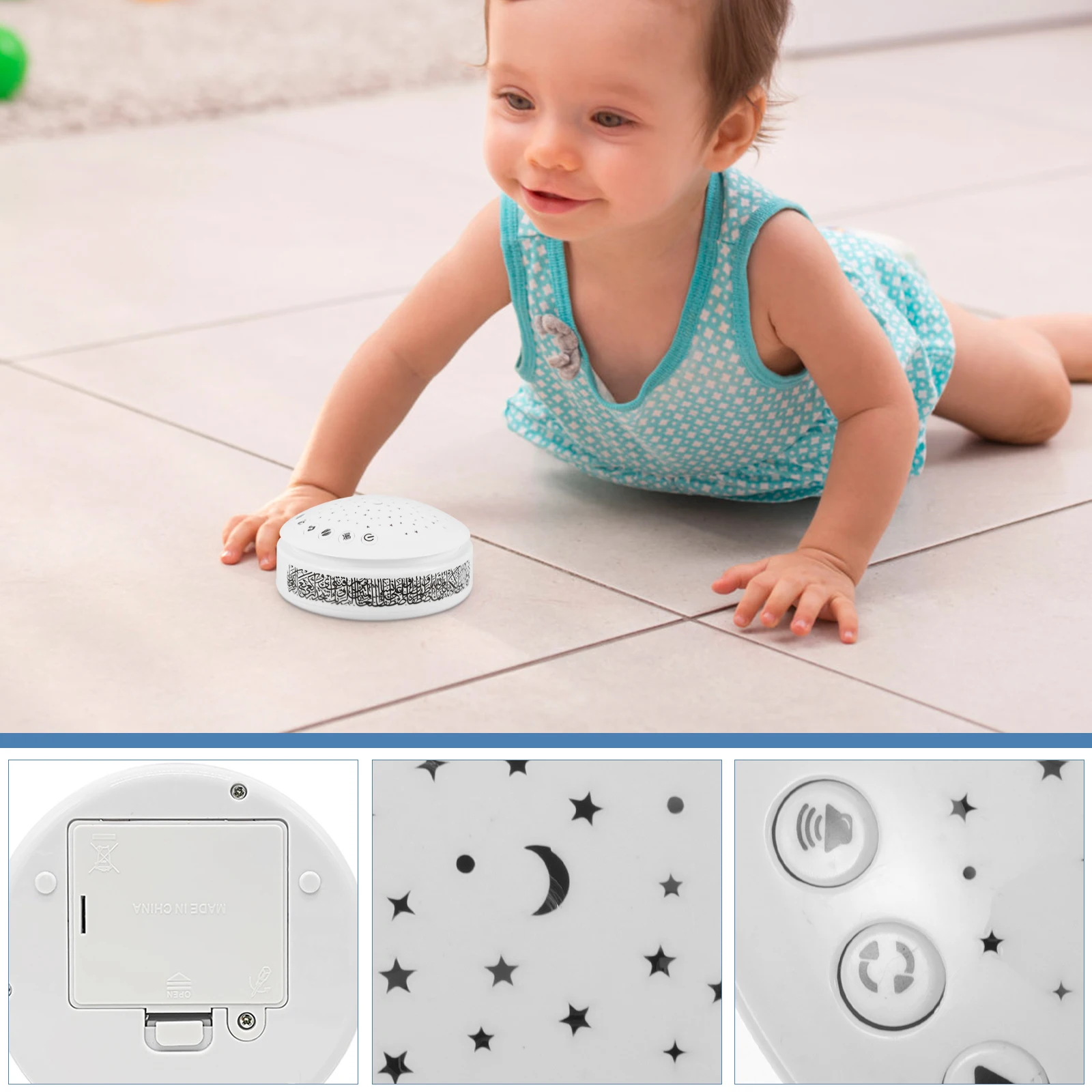 

1pc Music Learning Machine Arabic Player Quran Speaker Kids Night Light Projector Ocean Light Decor Operated