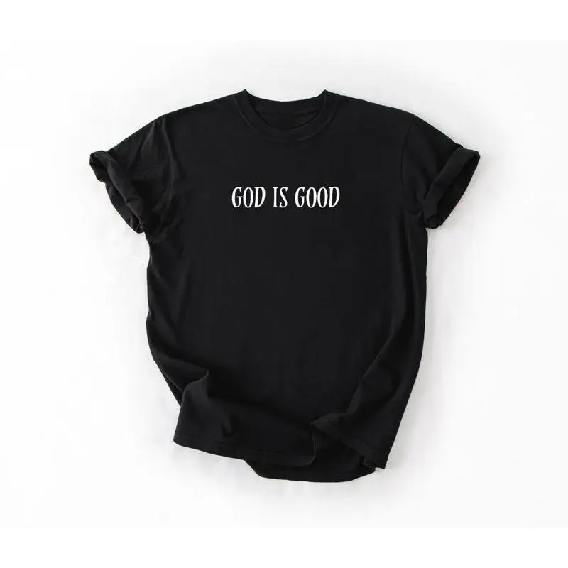 

"God Is Good" Christian Religious T-Shirt Women Men Faith Graphic Tee Tops Casual Streetwear Church Gifts