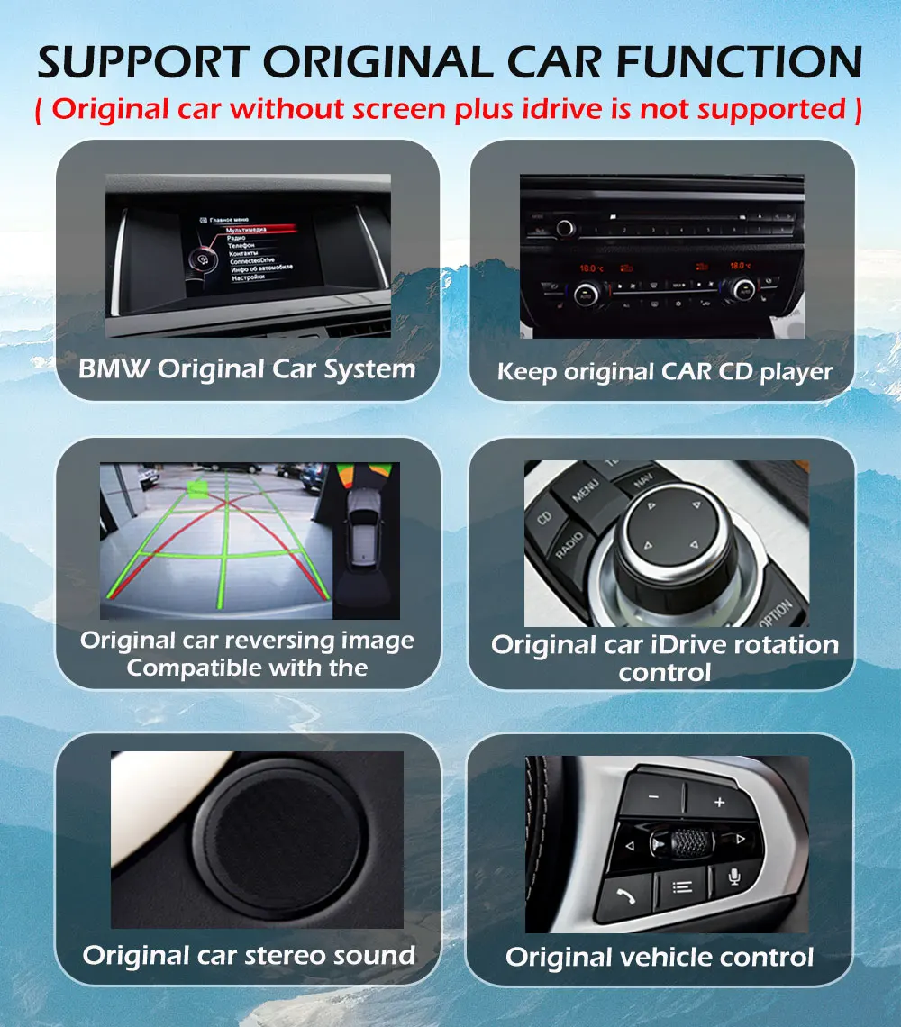 For BMW X5 E70 X6 E71 2008 2009 2010 2011 2012 2013 GPS Navigation Android 16 Smart System Cooling fan Bluetooth Accessories 4G